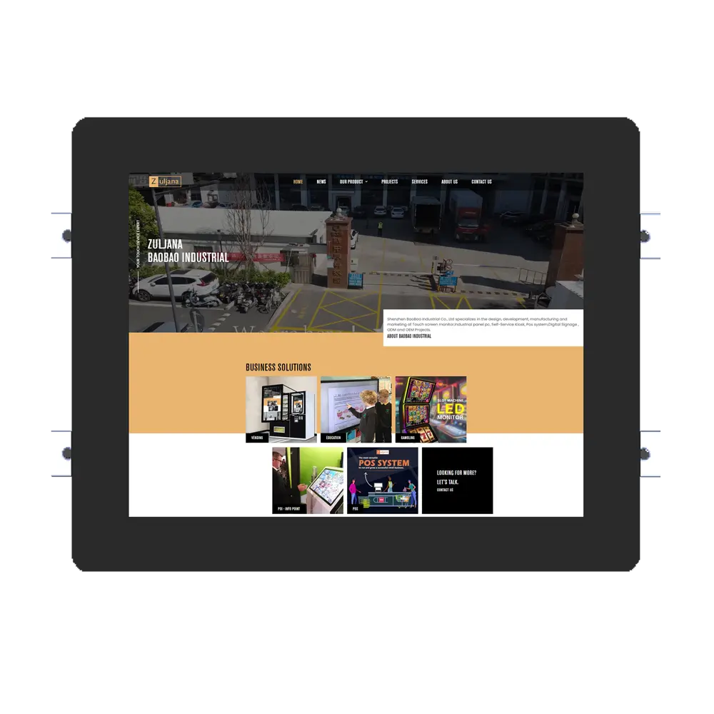 Zuljana 10″ Open Frame Capacitive Touch Screen Monitor - Front